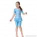 Homyl Muslim Kid Girl Modest Swimsuit Top Pant Children Stripe Islamic Arab Two Piece Bathing Suit Beachwear S-XL Blue B07CBQMMM4